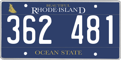 RI license plate 362481