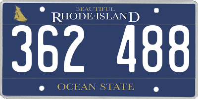 RI license plate 362488