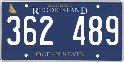 RI license plate 362489