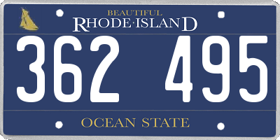 RI license plate 362495