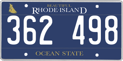 RI license plate 362498