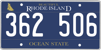 RI license plate 362506
