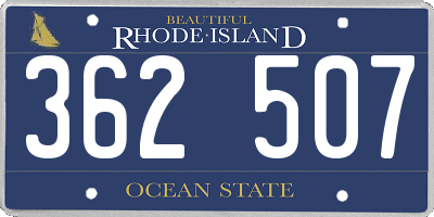 RI license plate 362507