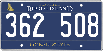 RI license plate 362508