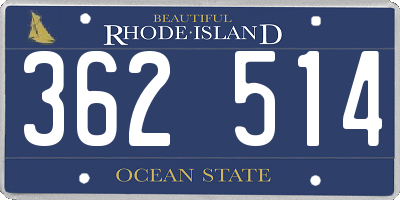 RI license plate 362514