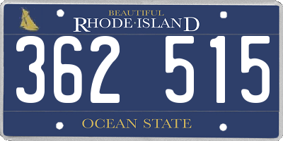 RI license plate 362515