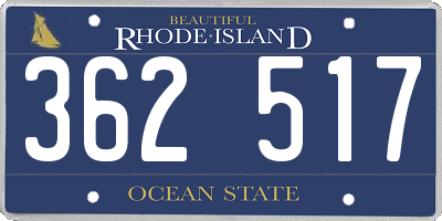 RI license plate 362517