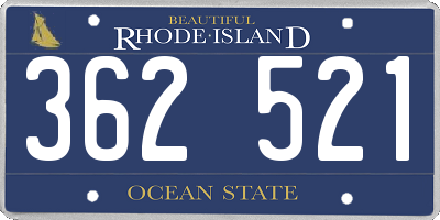 RI license plate 362521
