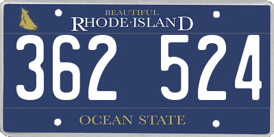 RI license plate 362524