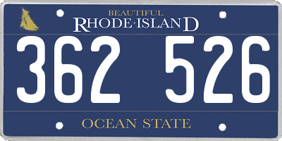 RI license plate 362526