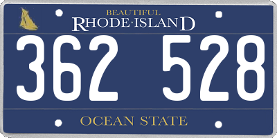 RI license plate 362528