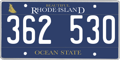RI license plate 362530