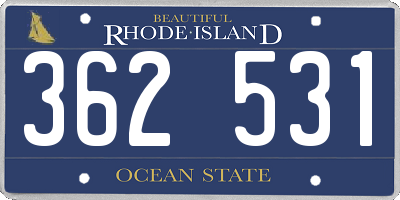 RI license plate 362531