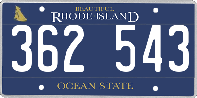 RI license plate 362543