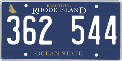 RI license plate 362544