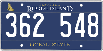 RI license plate 362548