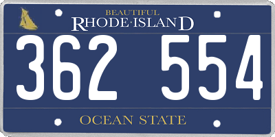 RI license plate 362554