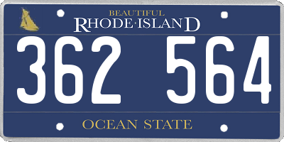 RI license plate 362564