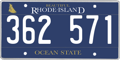 RI license plate 362571