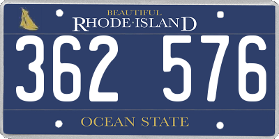 RI license plate 362576