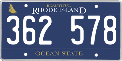 RI license plate 362578