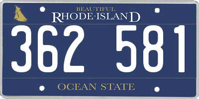 RI license plate 362581