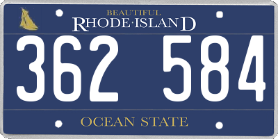 RI license plate 362584