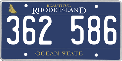RI license plate 362586