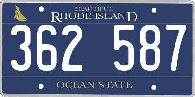 RI license plate 362587