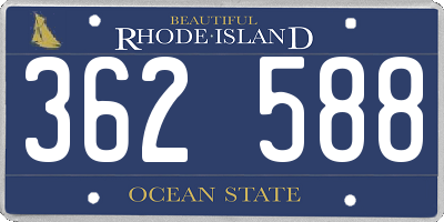RI license plate 362588