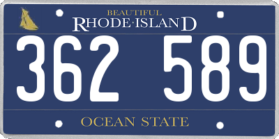 RI license plate 362589