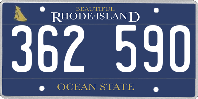 RI license plate 362590