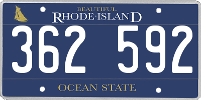 RI license plate 362592