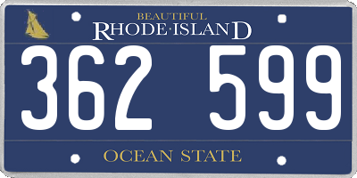 RI license plate 362599