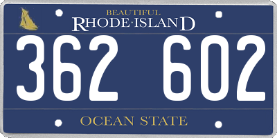 RI license plate 362602