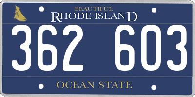 RI license plate 362603