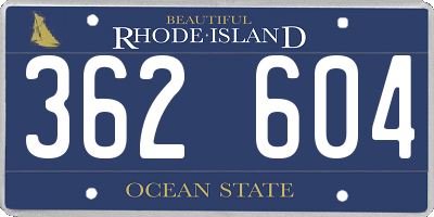 RI license plate 362604