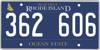 RI license plate 362606