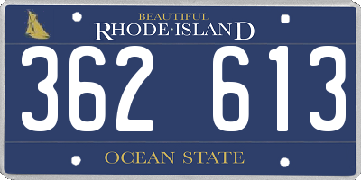 RI license plate 362613