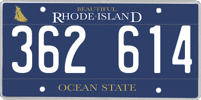 RI license plate 362614