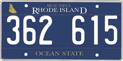 RI license plate 362615