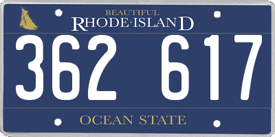 RI license plate 362617