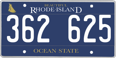RI license plate 362625