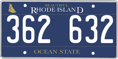 RI license plate 362632