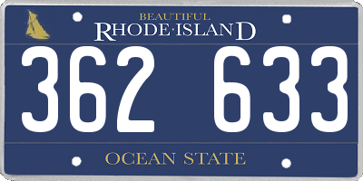 RI license plate 362633