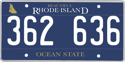 RI license plate 362636