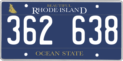 RI license plate 362638