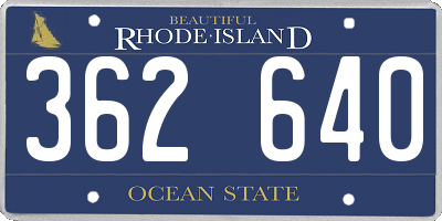 RI license plate 362640