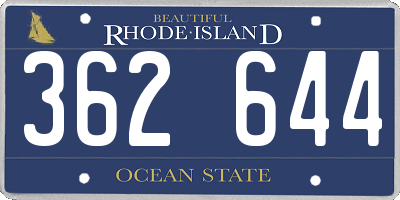 RI license plate 362644