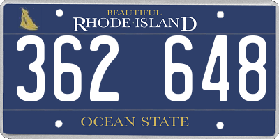 RI license plate 362648